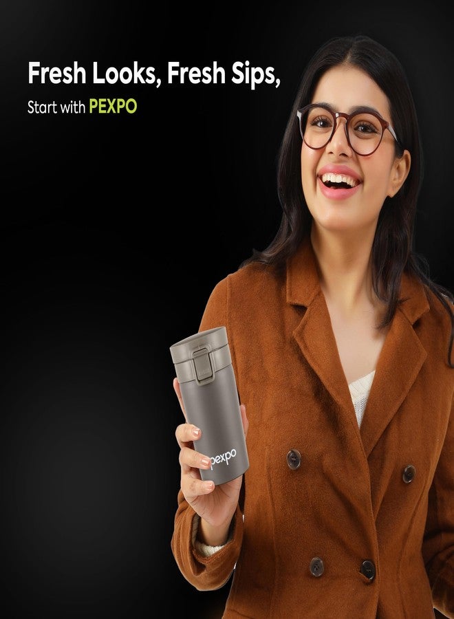Pexpo Cocoa Pro 300 ISI Certified Stainless Steel Vacuum Insulated Coffee Mug - 260ml | RCB Edition | Double-Lock Push Button | Double Wall | for Home, Office, Travel - Brown - Image 5